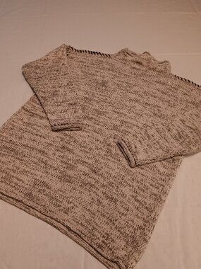 Sunbelt Sportswear Vintage Style Marled Knit Pullover Sweater M Whipstitch Trim